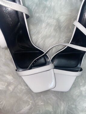 White Square-Toe heels- Womens
